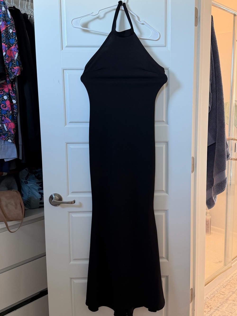 Missguided Black Halter Maxi Dress